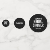 Eenvoudige typografie Bruidsdouche Confetti (Achterkanten)