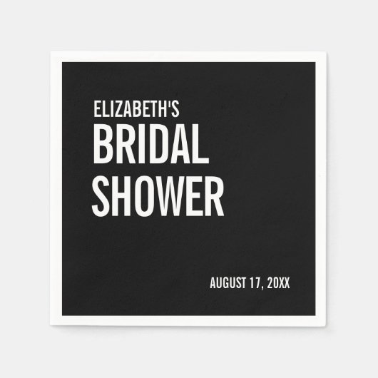 Eenvoudige typografie Bruidsdouche Servet (Voorkant)