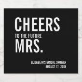 Eenvoudige typografie Bruidsdouche Sparkling Wijnetiket (Enkel label)