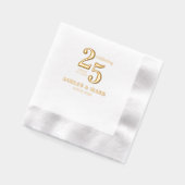 Eenvoudige typografie bruiloft Jubileum Folie Servetten (Links)