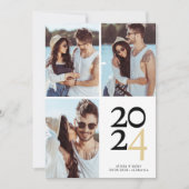 Eenvoudige typografie bruiloft met meerdere foto's save the date (Voorkant)