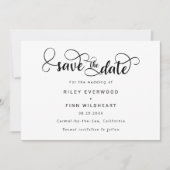 Eenvoudige Typografie bruiloft opslaan van de datu Save The Date (Voorkant)