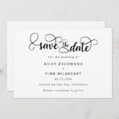 Eenvoudige Typografie bruiloft opslaan van de datu Save The Date (Voorkant / Achterkant)