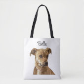 Eenvoudige Typografie Custom Dog Afbeelding Tote Bag (Voorkant)