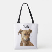 Eenvoudige Typografie Custom Dog Afbeelding Tote Bag (Achterkant)