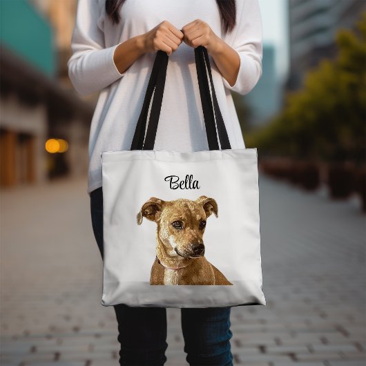 Eenvoudige Typografie Custom Dog Afbeelding Tote Bag
