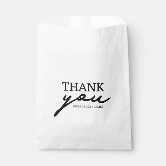 Eenvoudige Typografie Dank u gepersonaliseerde bru Bedankzakje (Voorkant)