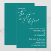 Eenvoudige typografie De nacht voor Blauwgroen Kaart (Voorkant / Achterkant)