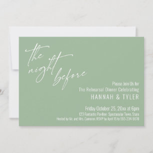 Eenvoudige typografie De Nacht Voor Sage Groen Kaart