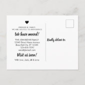 Eenvoudige Typografie die we hebben verplaatst Aankondigingskaart (Achterkant)