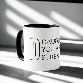 Eenvoudige typografie dochter mok