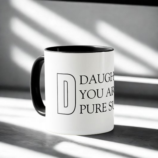 Eenvoudige typografie dochter mok