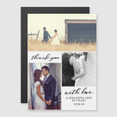 Eenvoudige typografie | Drie foto-bruiloft Harteli (Voorkant / Achterkant)