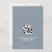Eenvoudige Typografie Dusty Blue QR code Weddensch Kaart (Achterkant)