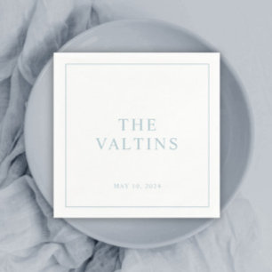 Eenvoudige Typografie Dusty Blue Wedding Napkins Servet