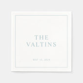 Eenvoudige Typografie Dusty Blue Wedding Napkins Servet (Voorkant)