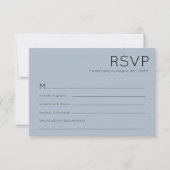 Eenvoudige Typografie Dusty Blue Wedding RSVP Kaartje (Voorkant)