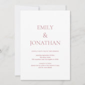 Eenvoudige Typografie Dusty Roos QR code Weddensch Kaart (Voorkant)