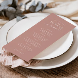 Eenvoudige Typografie Dusty Roos Wedding Menu