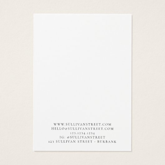 Eenvoudige Typografie-earing Ketting Display Kaart (Achterkant)