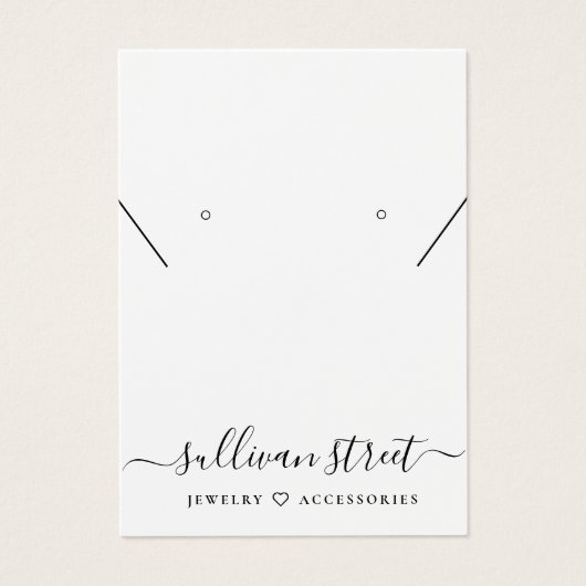 Eenvoudige Typografie-earing Ketting Display Kaart (Voorkant)