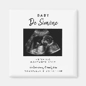 Eenvoudige typografie echoscopie foto zwangerschap magneet (Voorkant)