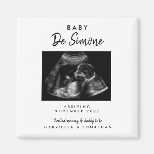 Eenvoudige typografie echoscopie foto zwangerschap magneet