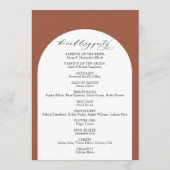 Eenvoudige Typografie, Elegant Arch op Terracotta Programmakaart (Achterkant)