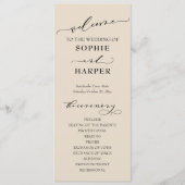 Eenvoudige Typografie, Elegant Cream Programmakaart (Voorkant)