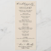 Eenvoudige Typografie, Elegant Cream Programmakaart (Achterkant)