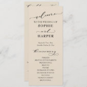 Eenvoudige Typografie, Elegant Cream Programmakaart (Voorkant / Achterkant)