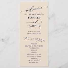 Eenvoudige Typografie, Elegant Cream Programmakaart