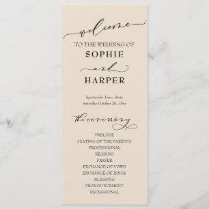 Eenvoudige Typografie, Elegant Cream Programmakaart