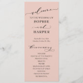 Eenvoudige Typografie, elegant licht zwart roze Programmakaart (Voorkant)