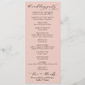 Eenvoudige Typografie, elegant licht zwart roze Programmakaart (Achterkant)