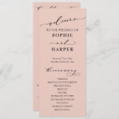 Eenvoudige Typografie, elegant licht zwart roze Programmakaart (Voorkant / Achterkant)