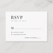 Eenvoudige typografie elegant minimale bruiloft RS Informatiekaartje (Voorkant)