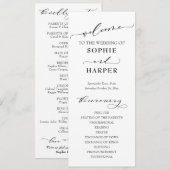 Eenvoudige typografie, elegant zwart-wit programma programmakaart (Voorkant / Achterkant)