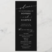 Eenvoudige Typografie, elegante Calligrafie Black Programmakaart (Voorkant)