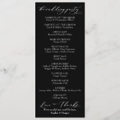 Eenvoudige Typografie, elegante Calligrafie Black Programmakaart (Achterkant)