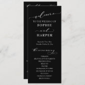 Eenvoudige Typografie, elegante Calligrafie Black Programmakaart (Voorkant / Achterkant)