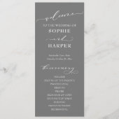 Eenvoudige Typografie, elegante kalligrafie grijs Programmakaart (Voorkant)