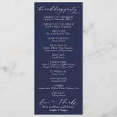 Eenvoudige Typografie, elegante kalligrafie Navy B Programmakaart (Achterkant)