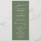 Eenvoudige Typografie, elegante kalligrafie Olive Programmakaart (Voorkant)