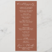 Eenvoudige Typografie, elegante kalligrafie Terrac Programmakaart (Achterkant)