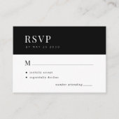 Eenvoudige typografie elegante minimale trouw-RSVP Informatiekaartje (Voorkant)