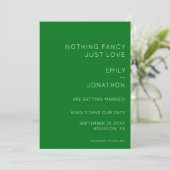 Eenvoudige Typografie Emerald Green Wedding Save t Save The Date (Staand voorkant)