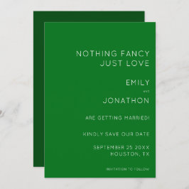 Eenvoudige Typografie Emerald Green Wedding Save t Save The Date