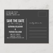 EENVOUDIGE TYPOGRAFIE | FOTO BESPAAR DE DATUM-BRIE AANKONDIGINGSKAART (Achterkant)