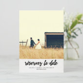 Eenvoudige typografie Foto Bewaar de datum in het Save The Date (Staand voorkant)